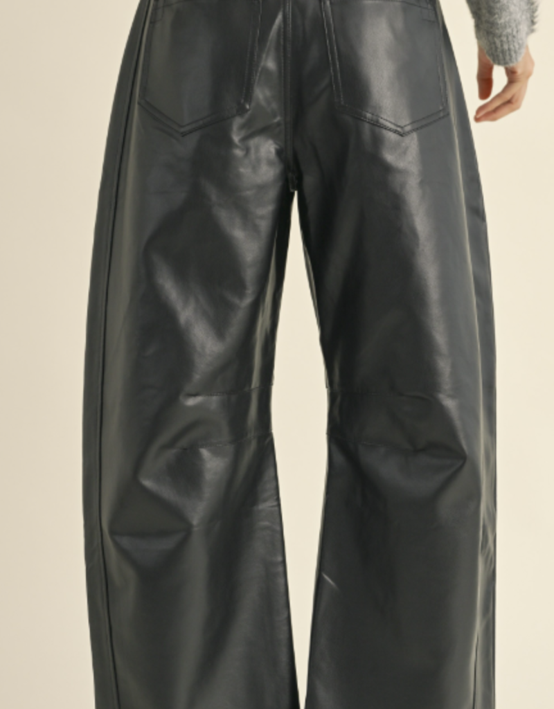 Barrel Faux Leather Pants