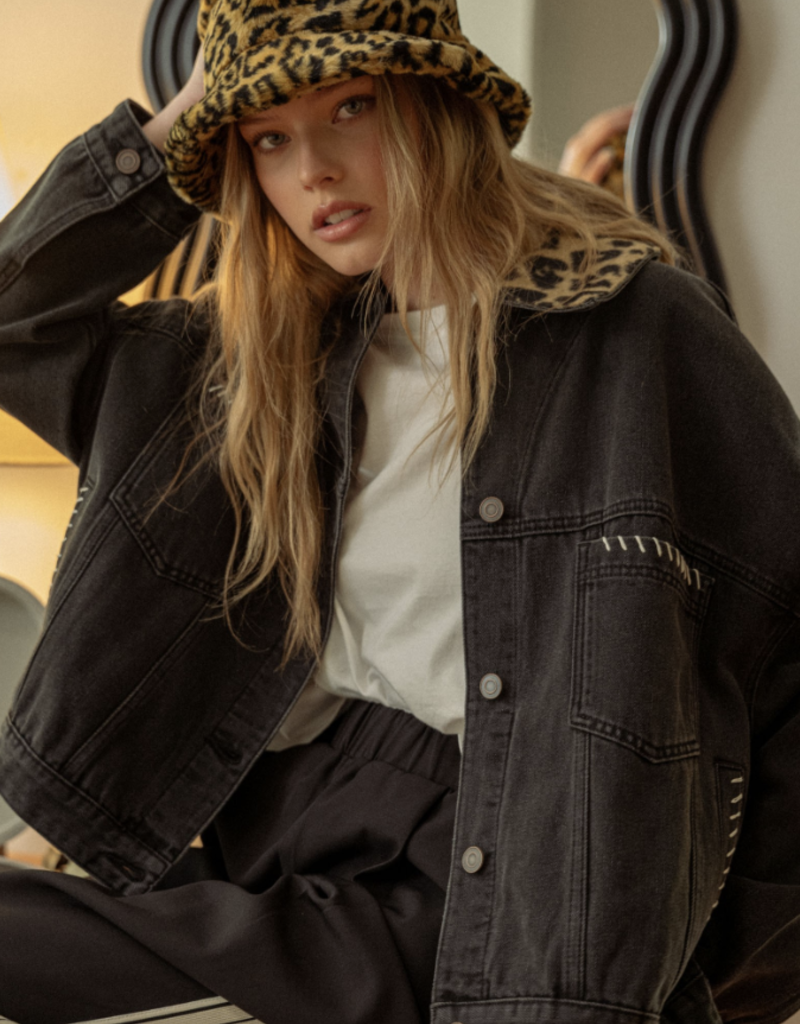 Leopard Denim Jacket