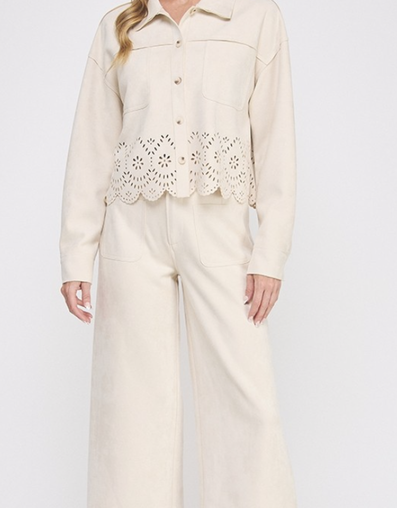 Suede Laser Cut Pant