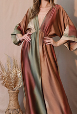 Ombre Satin Kimono Dress