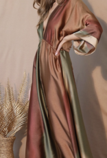 Ombre Satin Kimono Dress