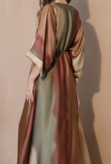 Ombre Satin Kimono Dress
