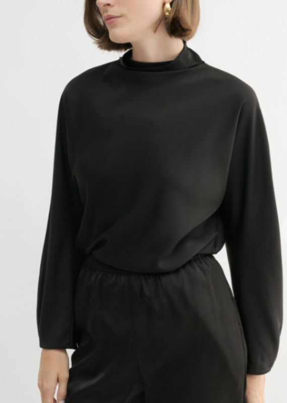 Satin Mock Neck Top