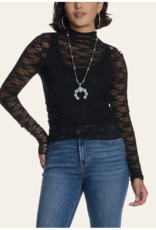 Lace mock neck top