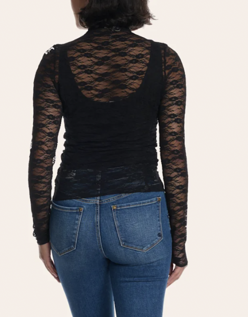 Lace mock neck top