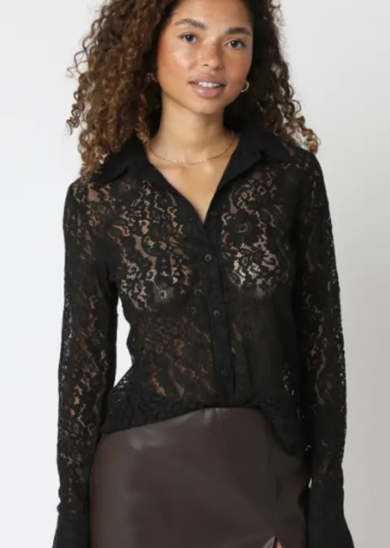 Lace Button-up Top