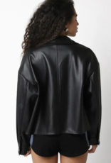 Riley Faux Leather Button Up