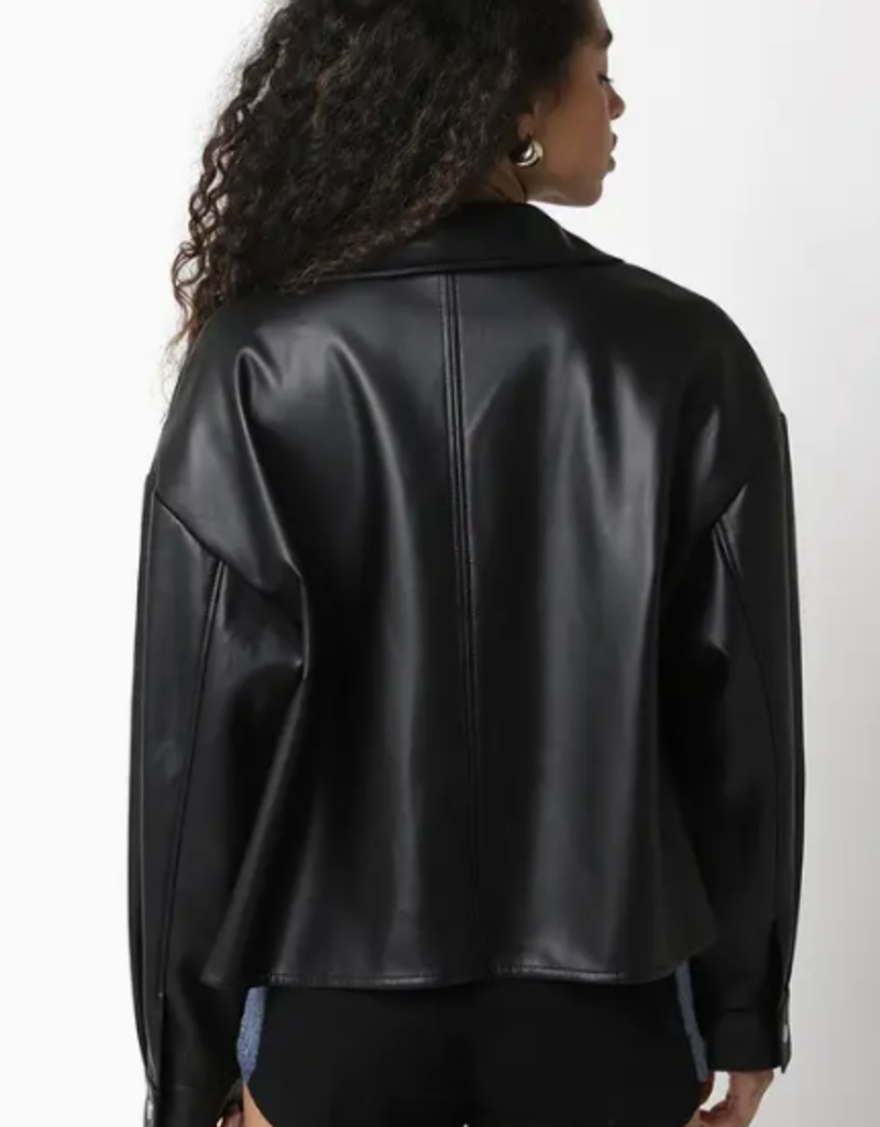 Riley Faux Leather Button Up