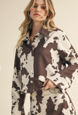 Cow Print Suede Jacket