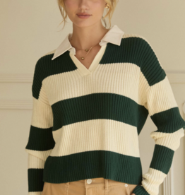 Stripe Collard Sweater