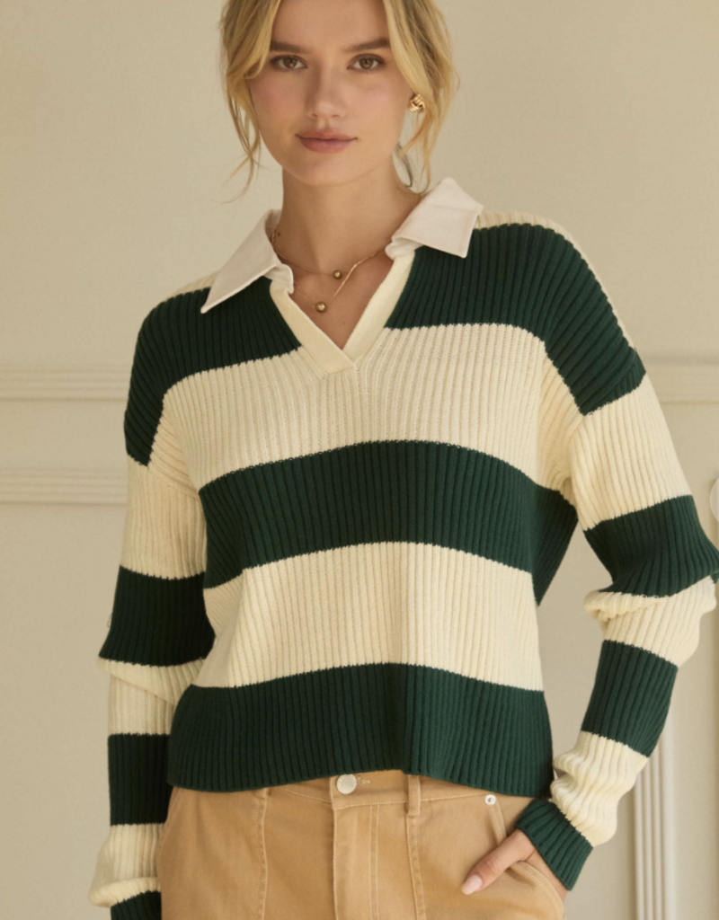 Stripe Collard Sweater