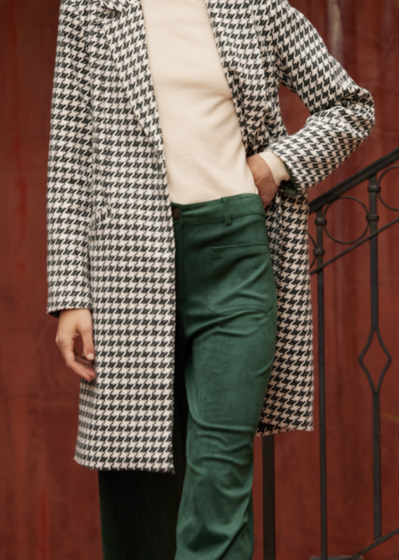 Houndstooth Long Jacket