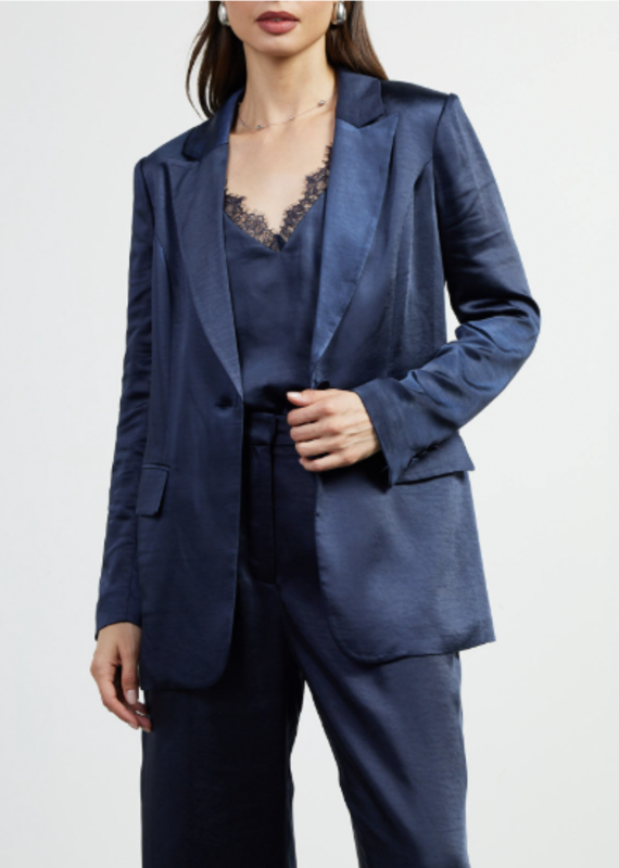 Navy Satin Blazer
