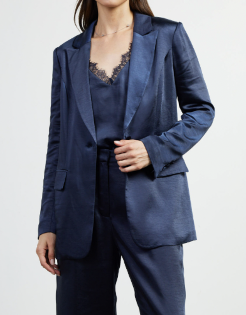 Navy Satin Blazer
