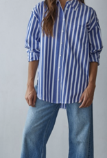 Blue/White Stripe Button Up
