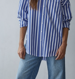 Blue/White Stripe Button Up