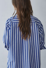 Blue/White Stripe Button Up