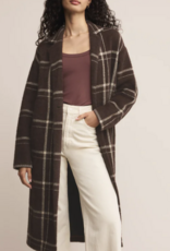Mason Sweater Plaid Coat Coffee Bean