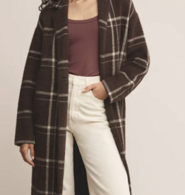 Mason Sweater Plaid Coat Coffee Bean