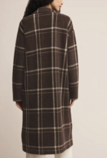 Mason Sweater Plaid Coat Coffee Bean