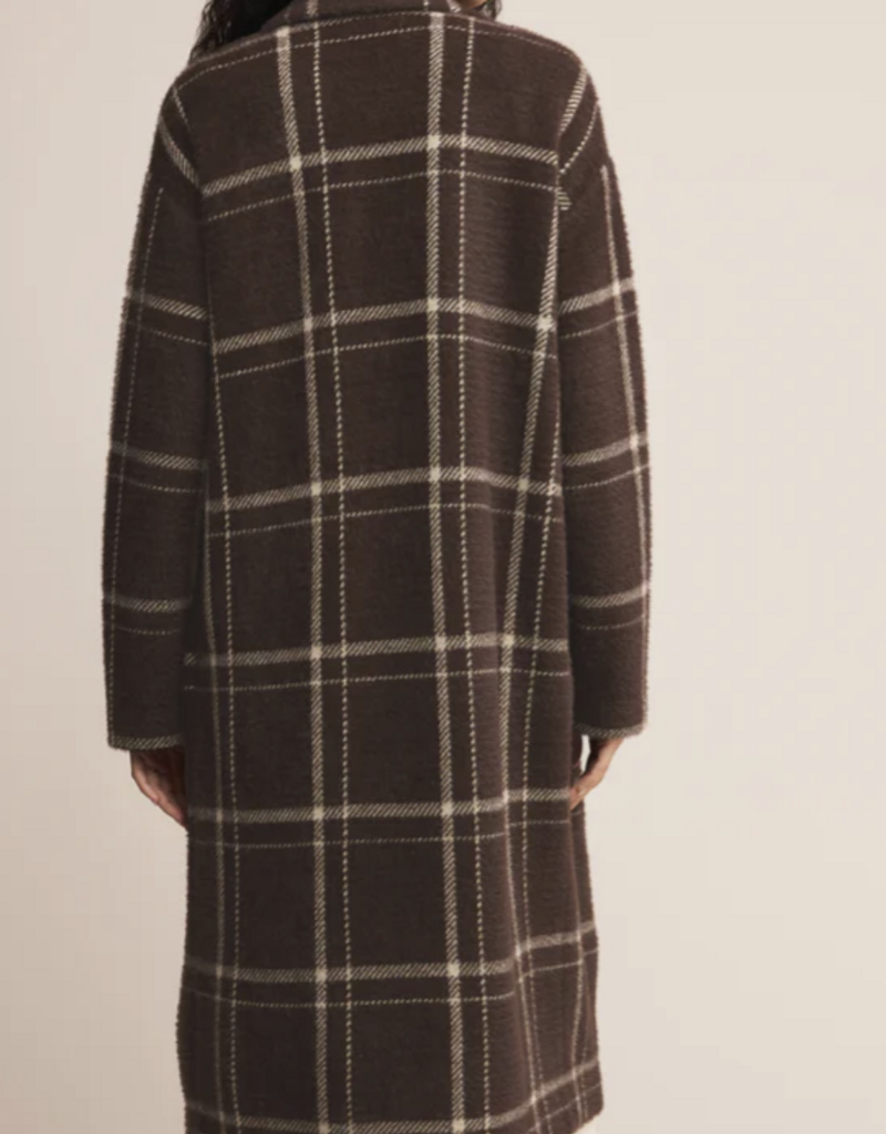Mason Sweater Plaid Coat Coffee Bean