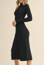 Mock Neck Flare Mini Dress