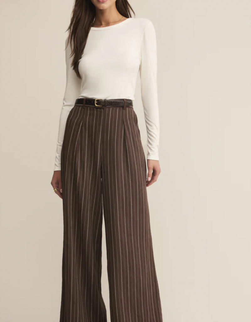 Alma Pinstripe Wide Leg Pant