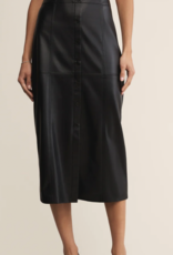 Reine Faux Leather Midi Skirt