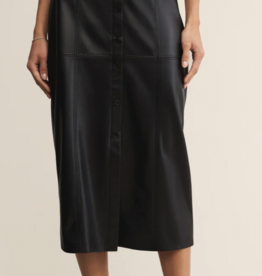 Reine Faux Leather Midi Skirt