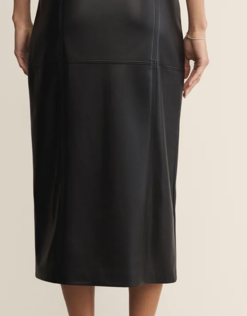 Reine Faux Leather Midi Skirt