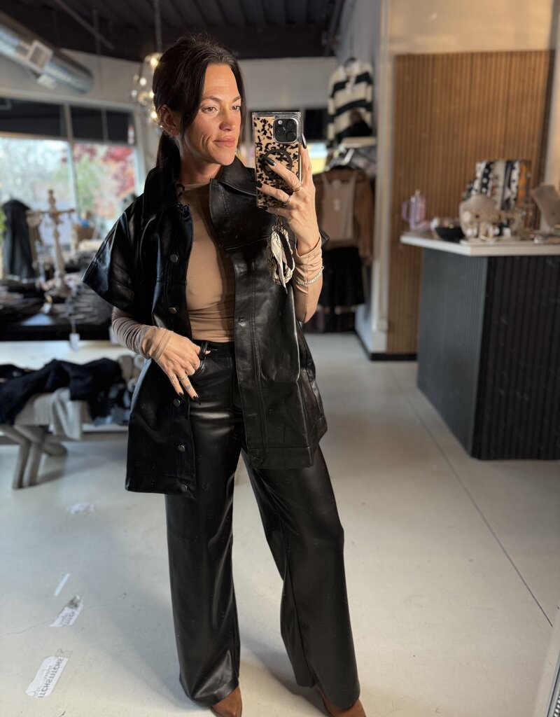 Leather Oversized Vest