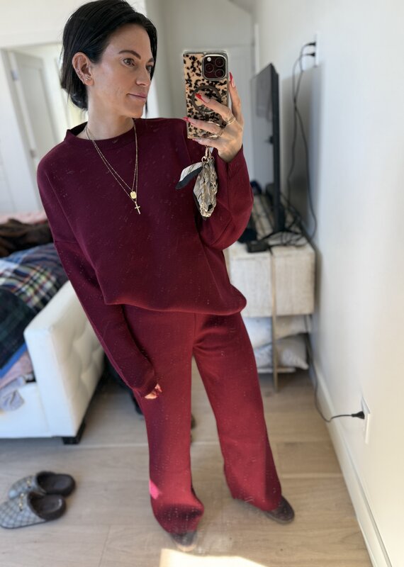 Burgundy Sweater Pant