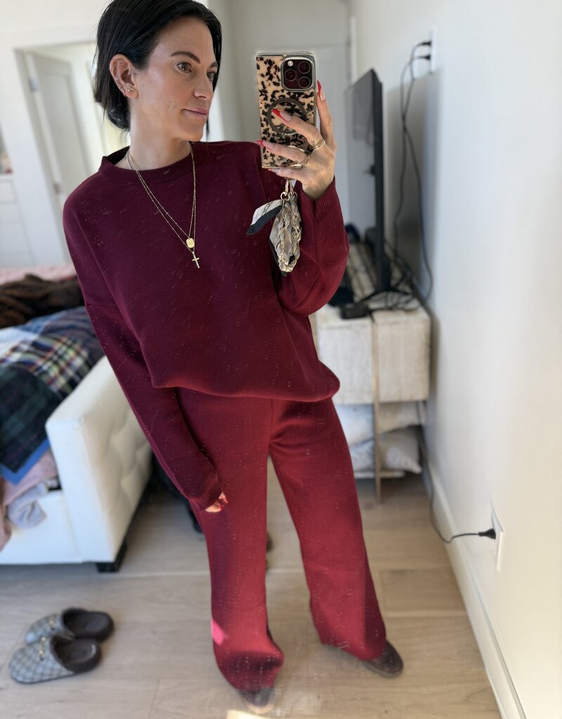 Burgundy Sweater Pant