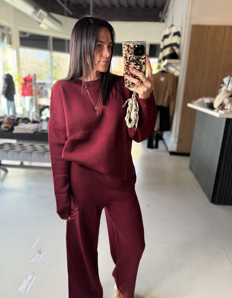 Burgundy Sweater Pant