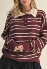 Stripe Sweater With Collar
