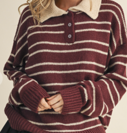 Stripe Sweater With Collar