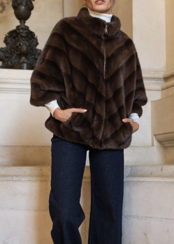 Copenhagen faux fur cape jacket