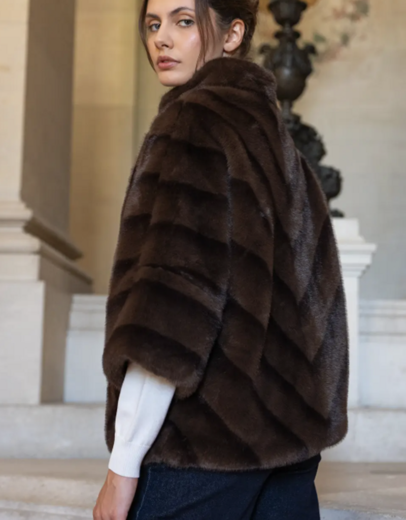 Copenhagen faux fur cape jacket