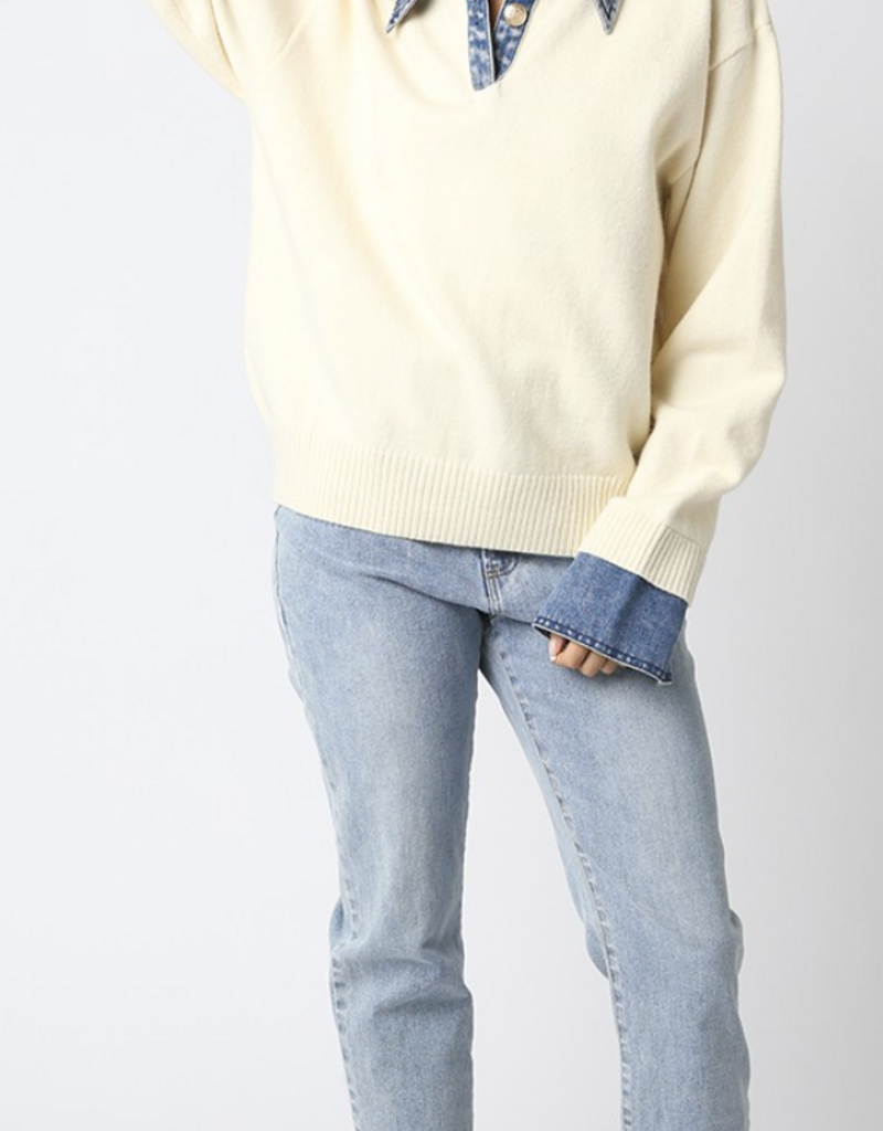 Emely Contrast Knit Top