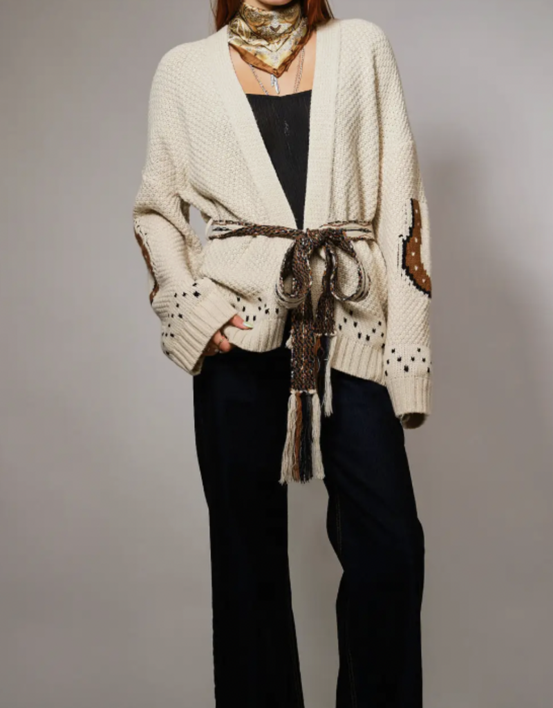 Western Horse Belted Sweater