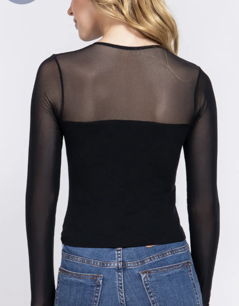 Mesh Long sleeve Top