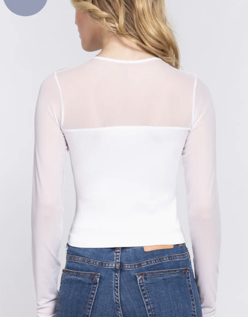 Mesh Long sleeve Top