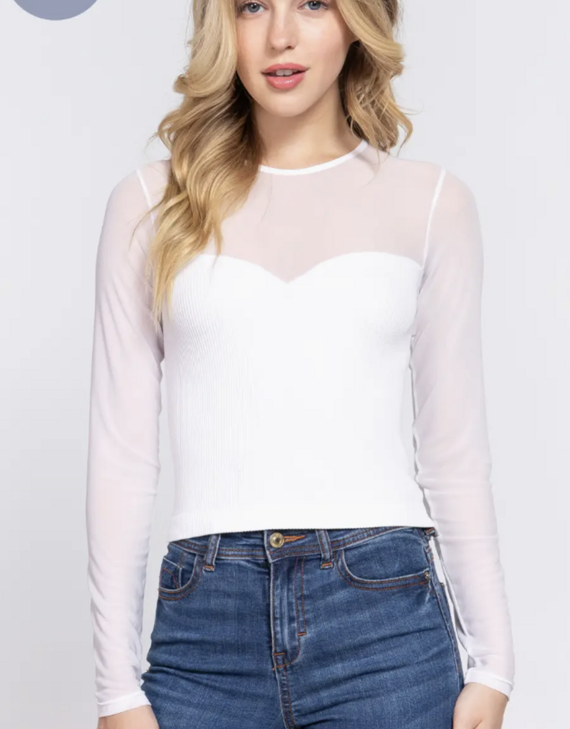 Mesh Long sleeve Top