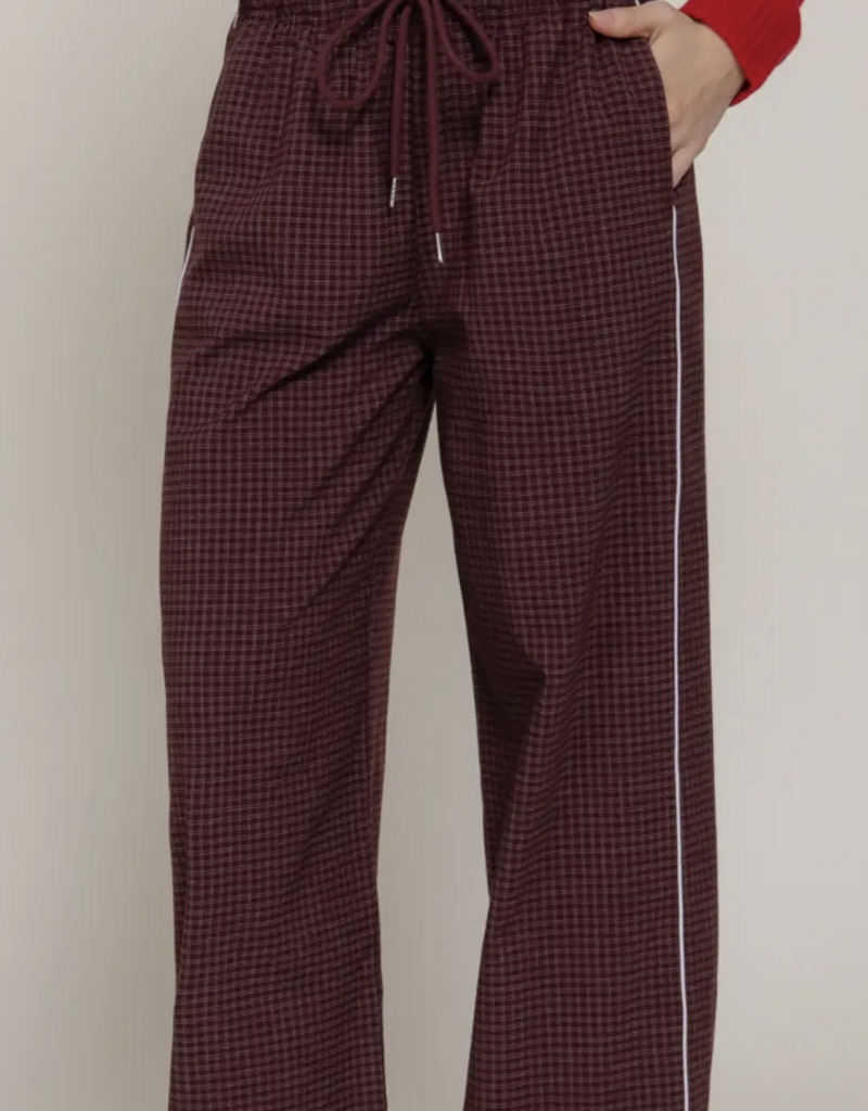 Maroon Check Pants
