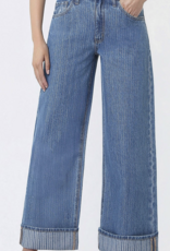 Highrise Jacquard Stripe Jeans