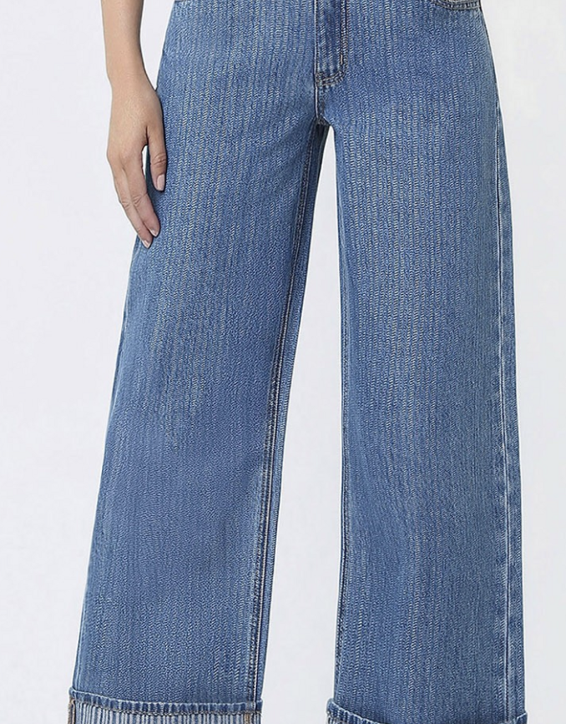 Highrise Jacquard Stripe Jeans