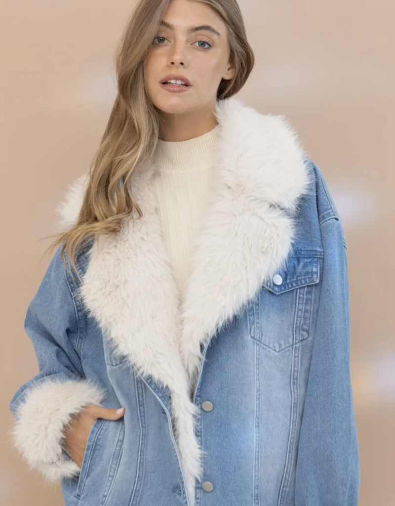 Fur + Denim Jacket