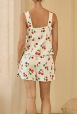 Cherry Button Down Top