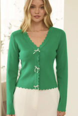 Scalloped Green Sweater