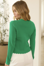 Scalloped Green Sweater